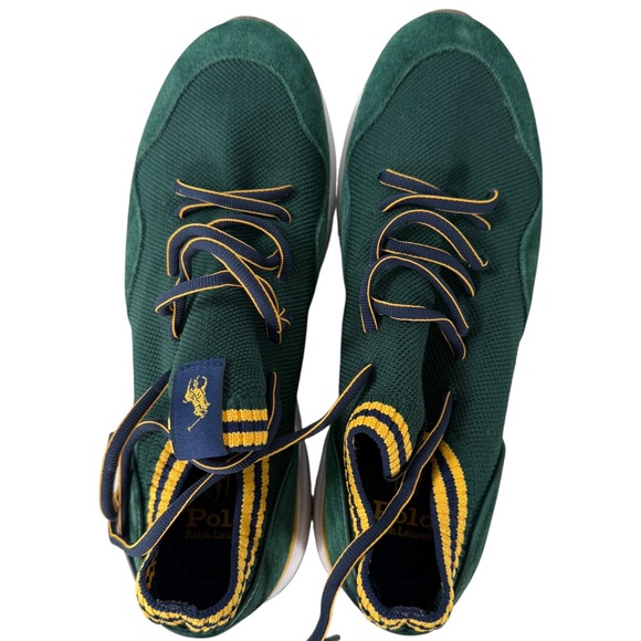 Polo Ralph Lauren TRKSTR 200II-SK-LTL Green Suede Sneakers Shoes US 8 EUR 41‎ - Picture 3 of 8